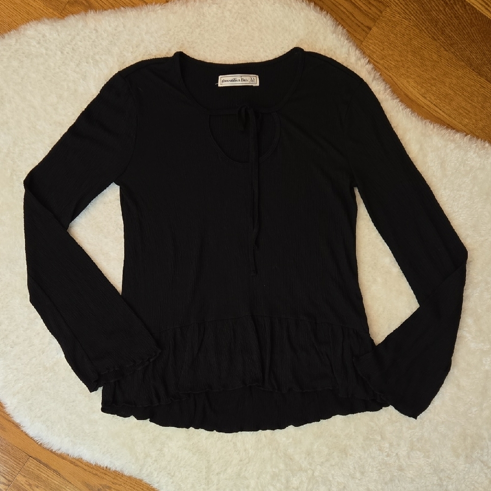 Abercrombie & Fitch Black Long Sleeve Top, Womens XS, Great Condition